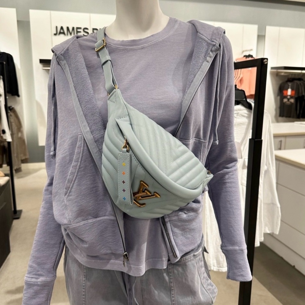 Authentic Louis Vuitton Pale Blue Wave Smooth Calfskin Bum Bag - Picture 4 of 14